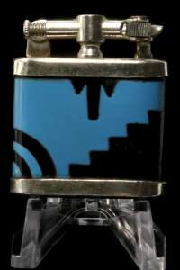 Blue & Black Art Deco Lift Arm Lighter