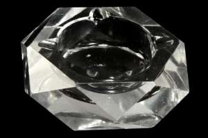 Pitman Hexagon Faceted Crystal Ashtray