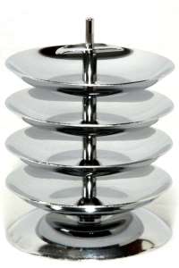Stainless Steel Art Deco Ashtray Set