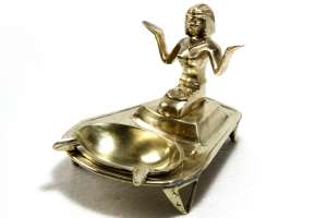 Egyptian Motif Brass Ashtray
