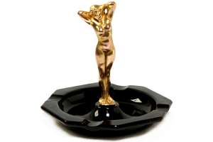 Nude Figure Glass Ashtray