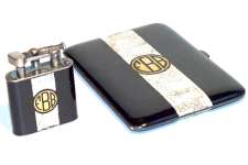 Dunhill French Enamel Eggshell Lighter / Case Set