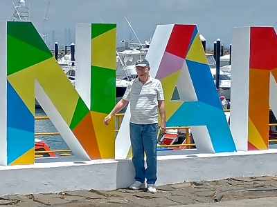 Big PANAMA sign near end of Amador Causeway