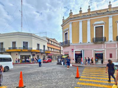 Buildings surrounding Plaza Grande Merida Mexico
